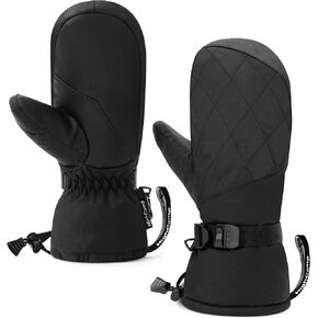 HIGHCAMP Women Ski Snow Mittens, Warm Waterproof Insulated Ski Gloves for Cold Weather Skiing & Snowboarding