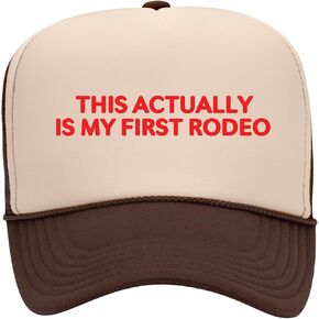This Actually is My First Rodeo Trucker Hat | Vintage Cowboy Funny Country Western | Premium Foam Trucker Hat for Men & Women
