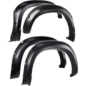 Tyger Auto Fender Flares Compatible with 2019-2021 Chevy Silverado 1500 (Not Fit 19 LD), Smooth Textured Paintable Bolt-Riveted Style 4pc | TG-FF8C4588