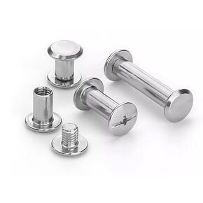 60 Set M5 Stainless Steel Chicago Binding Post Screw Assorted Kit Metal Nail Rivet Chicago Button for DIY Leather Decoration Bookbinding (Silvery, M5x3/8, 1/2, 9/16,Inches)