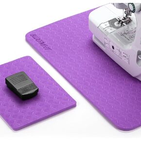 BUXFMHT Sewing Mat Set, Sewing Machine Muffling Mat, Reduce Sewing Machine & Pedal Vibrations, Movement and Slipping, Sewing Machine and Sergers Accessory (2-Piece Set) (Purple)