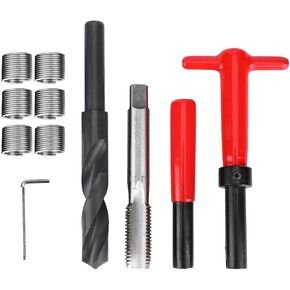 Helicoil Thread Repair Kit, 11Pcs, Metric Helicoil Kit M16 x 2 Thread Repair Tool Thread Repair Kit Stainless Steel Twisted Drill Tap Wrench Threaded Insert Tool