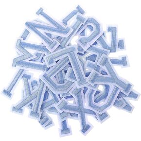 78 PCS Iron On Letters Letter Patches Alphabet Embroidered Patch A-Z Alphabet Appliques Iron on Patches, 3 Set Letter Patches for Clothing DIY Craft Embroidery Letter Sewing (Light Blue)