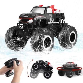 PIKARO Remote Control Car 1:16 All Terrain Off-Road RC Car 2.4Ghz 4WD Waterproof Remote Control Monster Truck 360° Rotating Amphibious RC Truck Kids Pool Toys Gifts for Boys Girls Ages 4-8-12