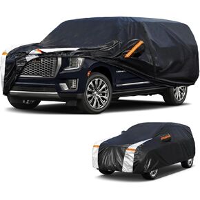Large SUV Car Cover for Cadillac Escalade 100% Waterproof All Weather, Heavy Duty Outdoor Full Exterior Covers Rain Sun Wind UV Protection.