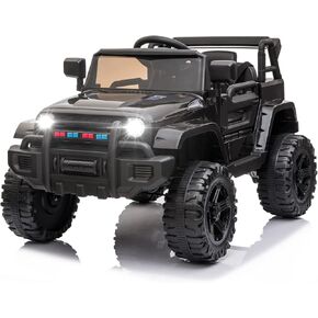 JOYMOR Ride on Truck مع جهاز تحكم عن بعد، سيارة أطفال تعمل ببطارية 12 فولت بأربع عجلات، مع مصباح أمامي LED/زر بوق/ مشغل MP3/منفذ USB/للأمام للخلف/للأطفال البنات (وردي)