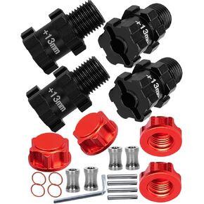 RC 13MM Extended Wheel Hub Drive 14MM to 17MM w/Anti-dust Cap Nuts 17MM Upgrades Part for 1/10 Senton/Granite/New Big Rock/Vorteks/Infraction 3S,Senton/Granite Mega550,Red