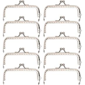 Purse Frame, Pack of 10 8.5cm Metal Frame Clasp Lock Clip Handbag Kiss Clasp Frame Lock for Purse Handle Bag Making DIY Crochet Fabric Sewing Craft Supplies