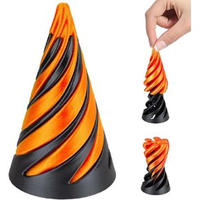 Impossible Cone, Spiral Cone Fidget Toy 3D Printed Spiral Fidget Toys Impossible Pyramid Passthrough Sculpture, Mini Cones Pass Through Pyramid Fidget Toy for Stress and Anxiety Relaxing