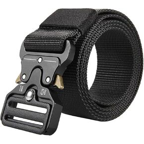 Men's Tactical Belt Heavy Duty Webbing Belt Adjustable Military Style Nylon Belts with Metal Buckle Male Outdoor