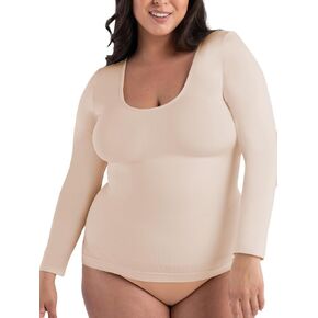 SHAPERMINT Cami Shaper, Womens Long Sleeve T Shirts, Long Sleeve Tops for Women, Compression Shirt Women Long Sleeve Tops