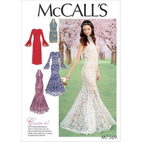 McCall's Patterns Misses Bodice and Sleeve Variations Column and Mermaid-Style Dresses
