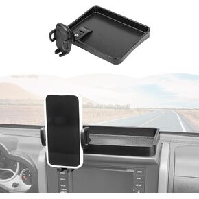 RT-TCZ Cell Phone Holder Dash Mount Holder with Storage Box Bracket Center Console Interior Accessories for Jeep Wrangler JK JKU 2007-2010