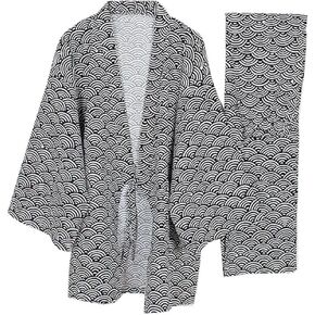 FANCY PUMPKIN Men's Yukata Robes Kimono Robe Khan Steamed Clothing Pajamas