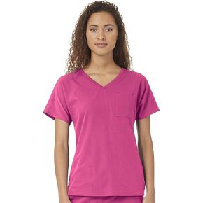 WonderWink Women's Dolman 3 Pocket Scrub Top, Fuchsia, 4XL
