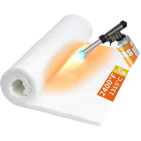 High-Temperature 2400F Ceramic Fiber Insulation Blanket 39.4"×24"×0.8"(Thick) - Fireproof & Heat Resistant for Dishwashers, Wood Stoves, Kilns, Forges, Furnaces, Fireplaces, Foundries, Pizza Ovens