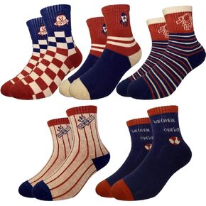 Kids Athletic Crew Socks Boys Girls Cotton Socks Boys' Running Socks for 3-12 Years Old 8-12 Pairs