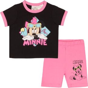 DISNEY Minnie Mouse, Lilo & Stitch Girls 2 Piece T-Shirt and Biker Shorts Set Graphic Print Girls Outfits for Kids