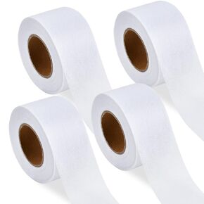 4 Roll Fusible Batting Tape for Quilting, White Batting Tape, Iron on Hem Tape, No Sewing Required, Seam Batting Tape Quilting Supplies for Art Quitting Batting Sewing (1.5 Inch x 20 Yard)
