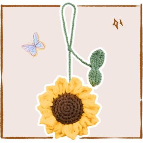 Ikacvb Sunflower Gifts For Women Bag Charms Crochet Keychains For Women Friends Sister Girls Purse Charms For Handbags Christmas Gift Ideas Cute Purse Charm Bag Accessories