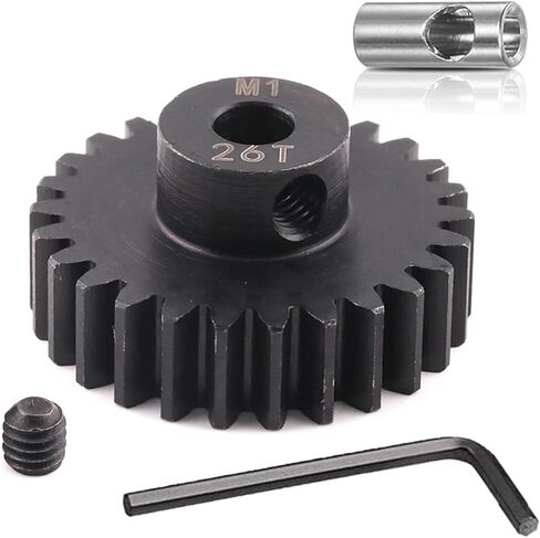 Steel Mod1 5mm Pinion Gear 1PCS,11-28T M1 Pinion Gear Metal Hardened Steel Fit 5mm RC Motor Shaft with 3.175mm Coupler Compatible with 1/5 1/6 1/8 1/10 1/14 RC Brushless Brush Motor (15T) in Saudi Arabia