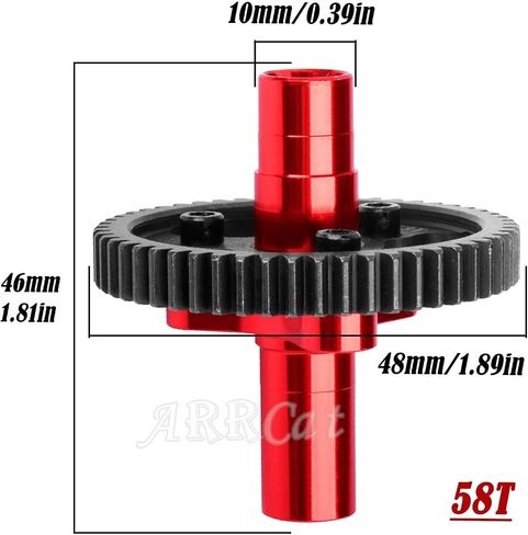 58T قابض شبشب ترقيات جزء لـ 1/10 Arrma Granite Senton Vorteks Big Rock 3S Kraton Outcast 4S 1/8 Typhon 3S، ARRCat 58T Metal Slipper Clutch 0.8 Pitch Hop Ups، استبدل ARA310948، أحمر in Saudi Arabia