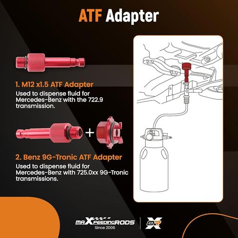 maXpeedingrods Metal Transmission Oil Filling Adapter Tool, 4pcs Oil Change Tool Set, for Mercedes-Benz 725.0 9G-Tronic 9-Speed Auto Transmission, 725589029000, 72558909000 in Saudi Arabia