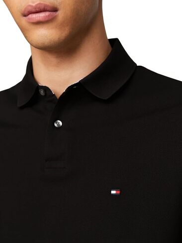 Tommy Hilfiger Men's Long Sleeve Polo Shirts in Regular Fit with Stretch and Organic Pique Cotton in Saudi Arabia
