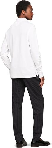 Tommy Hilfiger Men's Long Sleeve Polo Shirts in Regular Fit with Stretch and Organic Pique Cotton in Saudi Arabia