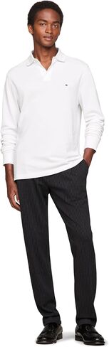 Tommy Hilfiger Men's Long Sleeve Polo Shirts in Regular Fit with Stretch and Organic Pique Cotton in Saudi Arabia