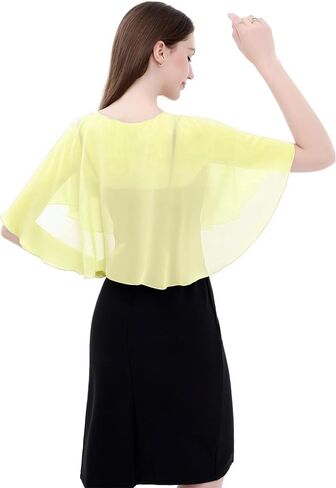 Women's Soft Chiffon Lace Capelets for Women Shawls and Wraps for Evening Dress Wedding Cape Bole Cover Up in Saudi Arabia
