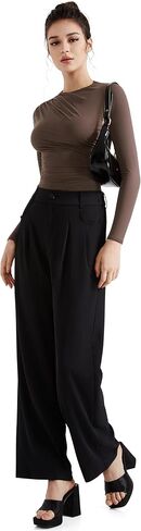 SUUKSESS Women Business Casual Long Sleeve Tops Double Lined Basic T Shirts in Kuwait