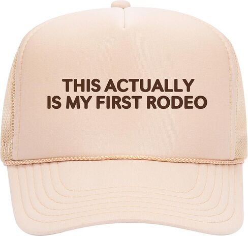 This Actually is My First Rodeo Trucker Hat | Vintage Cowboy Funny Country Western | Premium Foam Trucker Hat for Men & Women in Saudi Arabia