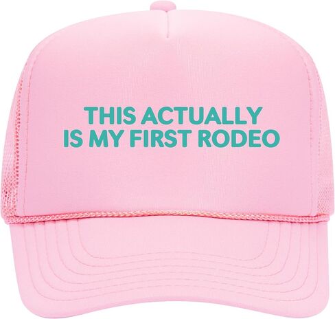 This Actually is My First Rodeo Trucker Hat | Vintage Cowboy Funny Country Western | Premium Foam Trucker Hat for Men & Women in Saudi Arabia