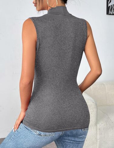 Zeagoo Womens Mock Turtleneck Tank Tops 2024 Slim Fitted Sleeveless Top Stretchy Basic Casual Layer Tee Shirts in Saudi Arabia