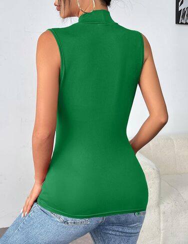 Zeagoo Womens Mock Turtleneck Tank Tops 2024 Slim Fitted Sleeveless Top Stretchy Basic Casual Layer Tee Shirts in Saudi Arabia