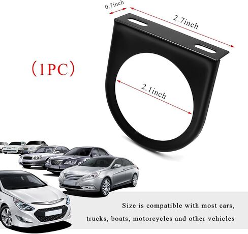 Single Gauge Mounting Panel, 2.1 Inch Gauge Mounting Panel Bracket Pod with Single Hole, Metal Gauge Pillar Bracket Holder for Most Vehicles' Dashboard, Car Accessories in Saudi Arabia