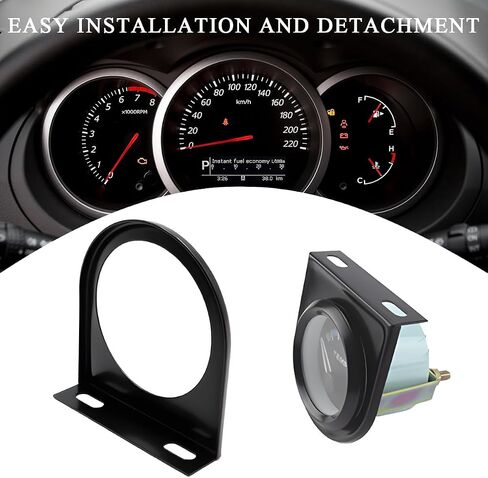 Single Gauge Mounting Panel, 2.1 Inch Gauge Mounting Panel Bracket Pod with Single Hole, Metal Gauge Pillar Bracket Holder for Most Vehicles' Dashboard, Car Accessories in Saudi Arabia