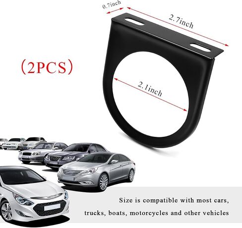 Single Gauge Mounting Panel, 2.1 Inch Gauge Mounting Panel Bracket Pod with Single Hole, Metal Gauge Pillar Bracket Holder for Most Vehicles' Dashboard, Car Accessories in Saudi Arabia