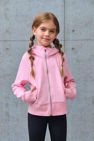 بلوفر rrhss للفتيات بغطاء للرأس وأكمام طويلة وفتحة إبهام مع جيوب للأعمار من 5 إلى 14 عامًا in Kuwait