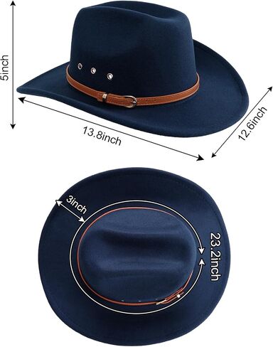 Wool Felt Cowboy Hats for Women and Men Unisex Western Hat Cowboy Sun Hat Wide Brim Cap Vintage Cowboy Costume in Saudi Arabia