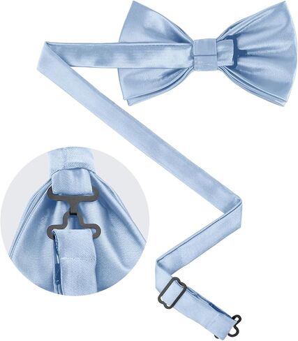 Bow Ties for Men Solid Color Pre-Tied Bow Tie and Pocket Square Cufflinks Set in Saudi Arabia