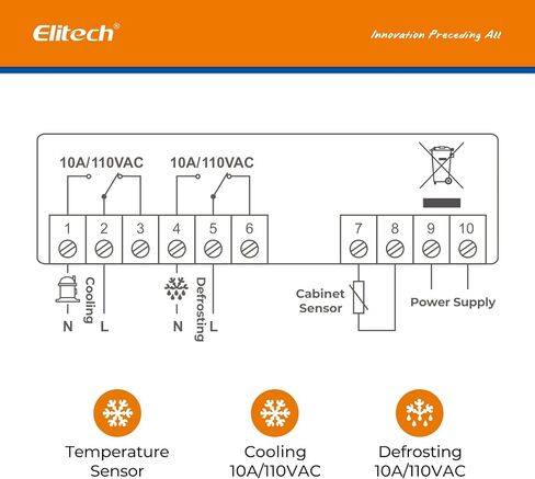 جهاز التحكم الرقمي في درجة الحرارة في تذويب الجليد التلقائي، ترموستات مئوية، الولايات المتحدة الأمريكية كاندا 110 فولت in Kuwait