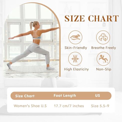HONGTEYA 5 Pairs Pilates Socks with Grips for Women, Yoga Scoks Non-slip for Athletic Ballet Dance Grippy Ankle Socks in Kuwait