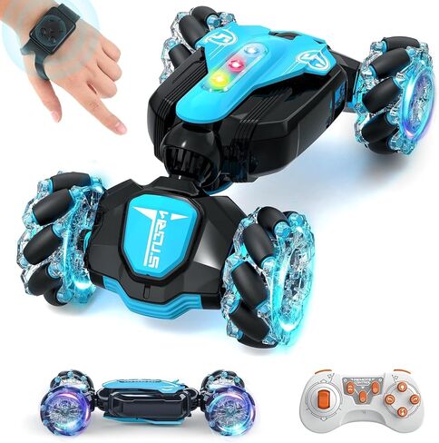 Gesture Sensing RC Stunt Car - Best Gifts for Boys 6-12 Year Old 360° Rotating 2.4Ghz 4WD Remote Control Transform Hand Controlled Carwith Light & Music, Birthday Presents for Kids Age 7 8 9 10 11 yr in Saudi Arabia