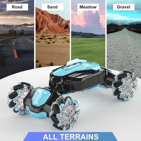 Gesture Sensing RC Stunt Car - Best Gifts for Boys 6-12 Year Old 360° Rotating 2.4Ghz 4WD Remote Control Transform Hand Controlled Carwith Light & Music, Birthday Presents for Kids Age 7 8 9 10 11 yr in Saudi Arabia