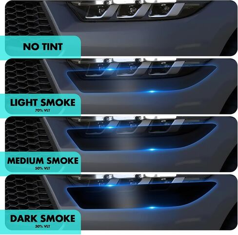 for Mustang 2024 2025 Headlights Smoke Tint PPF 30% VLT Smokey Headlamp Film Paint Protection Custom Fit Anti Scratch Self Healing Guard for CarFinishing Accessories in Saudi Arabia