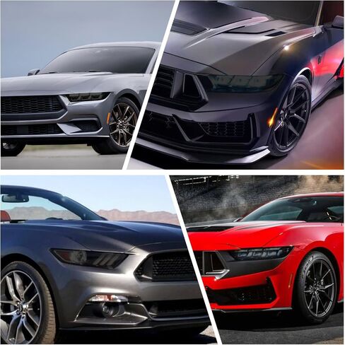 for Mustang 2024 2025 Headlights Smoke Tint PPF 30% VLT Smokey Headlamp Film Paint Protection Custom Fit Anti Scratch Self Healing Guard for CarFinishing Accessories in Saudi Arabia