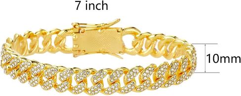 Silver Bracelets for Women Men Gold Bracelets Cuban Link Chain Bracelet Wedding Prom Bracelet Tennis Bracelet Diamond Iced Out Chain Bracelet Bling Gold Silver Jewelry Gift for Women Men in Kuwait