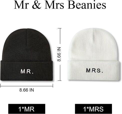 Mr&MrsGifts Bride and Groom Beanie Hats Couples Gift Ideas Bride and Groom Gifts Matching Beanies for Couples in Saudi Arabia